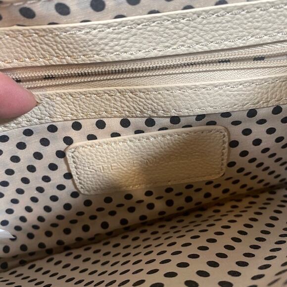 Steve Madden White Faux Leather Envelope Snap Button Clutch Women - Picture 6 of 9